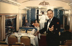 Dining Car, Southern Pacific Railway Trains, Railroad Postcard Postcard Postcard