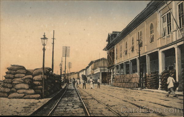 Preparando Embarque de Cacao Calle Guayaquil Ecuador
