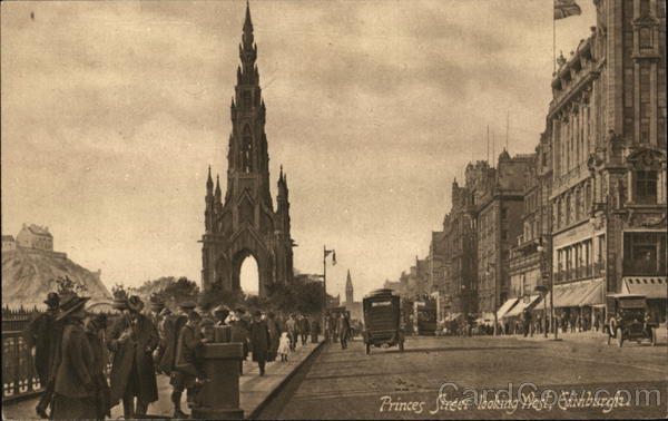 Princes Street Looking West Edinburgh Scotland