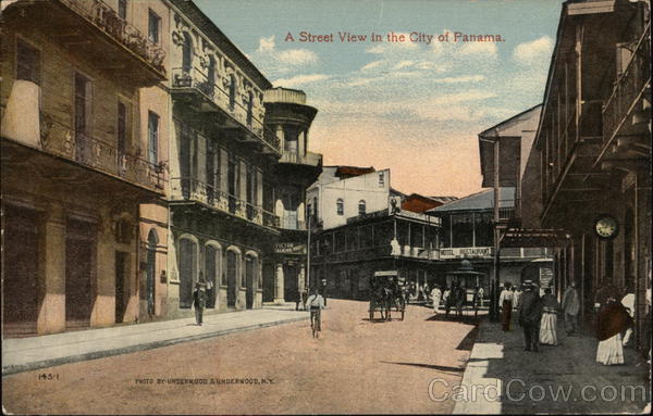 Street View in the City Panama City Underwood & Underwood