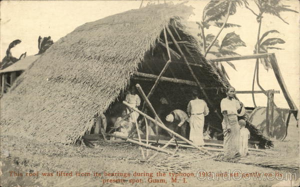 This Roof Was Lifted From It's Bearings During Typhoon Guam