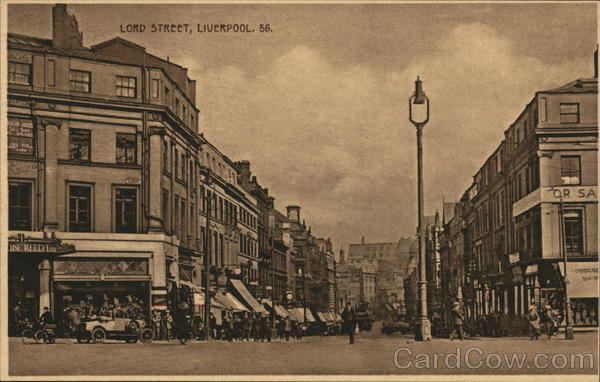 Looking Along Lord Street Liverpool England Merseyside