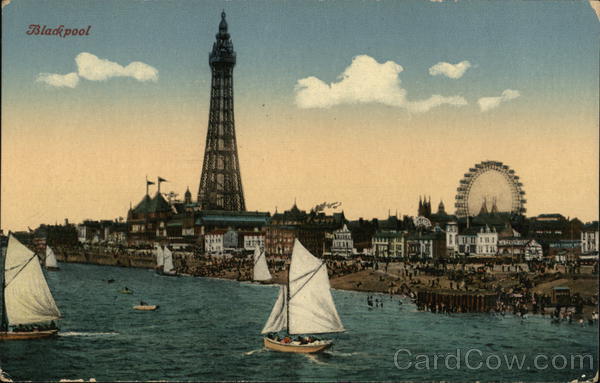 View of Promenade and Tower Blackpool England Lancashire