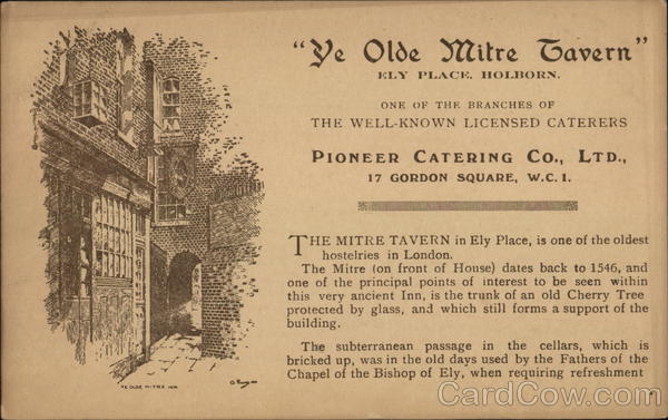 Ye Olde Mitre Tavern, Holborn London England