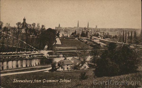 View of Town From Grammar School Shrewsbury England