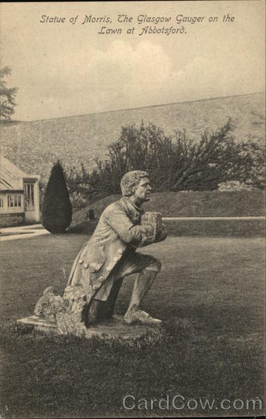 Statue of Morris, the Glasgow Gauger on the Lawn at Abbotsford England