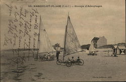 Groupe d'Aeroplages - Land Sailing Sail Wagons Postcard