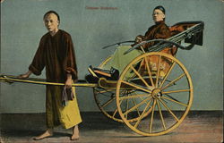 Chinese Rickshaw China Asian Postcard Postcard Postcard