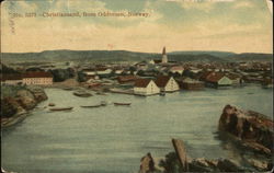 View of Town From Odderoen Christiansand, Norway Postcard Postcard Postcard