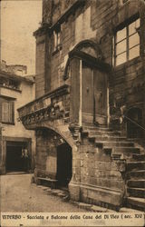 Facciata e Balcone della Casa del Di Vico (sec. XII) Viterbo, Italy Postcard Postcard Postcard