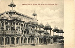 Mausoleum Of Akber The Great At Sikandra Agra, India Postcard Postcard Postcard