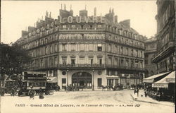 Grand Hotel du Louvre, Vu de l'Avenue de l'Opera Paris, France Postcard Postcard Postcard