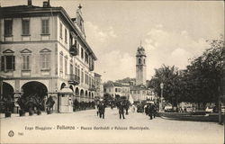 Piazza Garibald E Palazzo Municipale, Lago Maggiore Pallanza, Italy Postcard Postcard Postcard