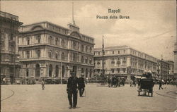 Piazza della Borsa Naples, Italy Postcard Postcard Postcard