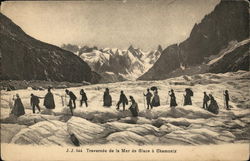 Traversee de la Mer de Glace a Chamonix Postcard