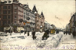 Rue Leopold Robert en Hiver Chaux-de-Fonds, Switzerland Postcard Postcard Postcard