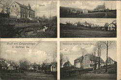Gruss au Langenstriegis - Schule; Restaurant Heinrich Thiele's Postcard