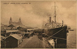 Liner at Landing Stage Liverpool, England Merseyside Postcard Postcard Postcard