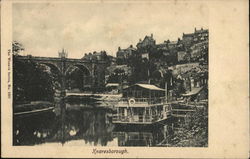 View of Town and River Knaresborough, England Yorkshire Postcard Postcard Postcard