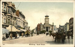 View of South Street Worthing, England Sussex Postcard Postcard Postcard