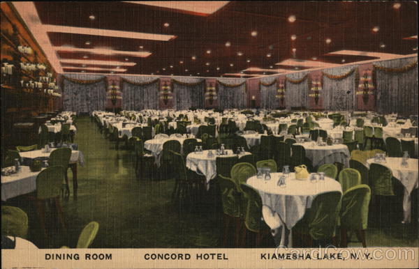 Dining Room Concord Hotel Kiamesha Lake Ny Postcard