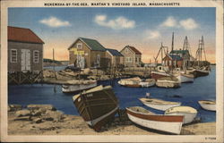 View of Harbor, Martha's Vineyard Island Menemsha, MA Postcard Postcard Postcard