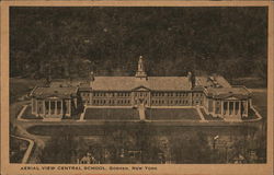 Aerial View Central School Postcard