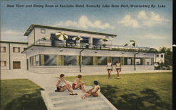 Rear View and Dining Room of Ken-Lake Hotel Postcard