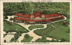 Hotel Summit - Atop Mount Summit Uniontown, PA Postcard Postcard Postcard