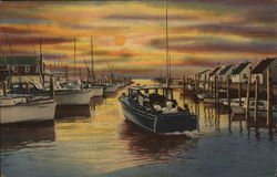 Fishing Boats, Long Beach Island New Jersey Postcard Postcard Postcard