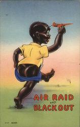 Air Raid and Blackout Black Americana Postcard Postcard Postcard