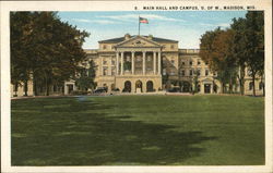 University of Wisconsin - Main Hall and Campus Postcard