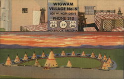 Wigwam Village No. 6 800 W. Hopi Drive Phone 310 Postcard