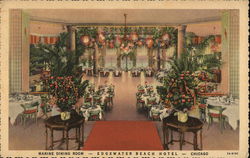 Marine Dining Room - Edgewater Beach Hotel Postcard