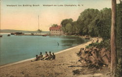 Westport Inn Bathing Beach New York Postcard Postcard Postcard