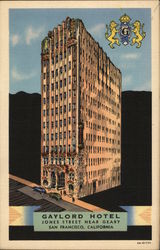 Gaylord Hotel, Jones Street near Geary Postcard