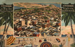 Aerial View of Town St. Petersburg, FL Postcard Postcard Postcard