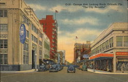Orange Ave. looking north, Orlando, Fla. "The City Beautiful" Florida Postcard Postcard Postcard