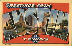 Greetings from Austin Texas Postcard Postcard Postcard