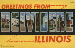 Greetings From Belvidere Illinois Postcard Postcard Postcard