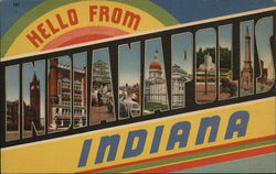 Hello From Indiana Postcard