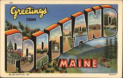 Greetings From Portland, Maine Postcard Postcard Postcard