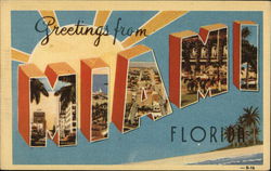 Greetings From Miami Florida Postcard Postcard Postcard