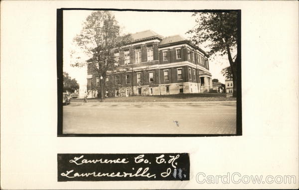 Lawrence County Court House Lawrenceville IL Postcard Lawrence County Court House Lawrenceville IL Postcard