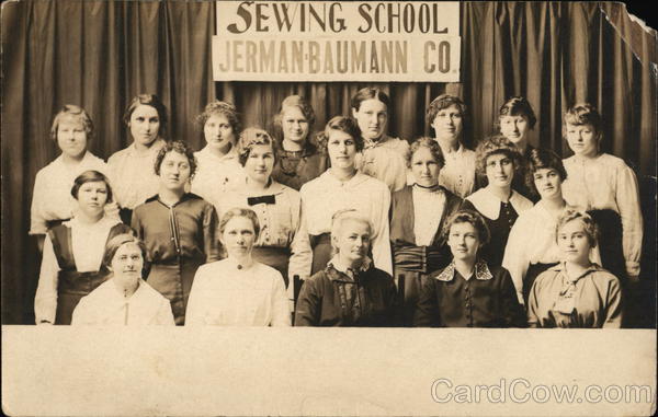 Portrait of Sewing School Class - Jerman-Baumann Women