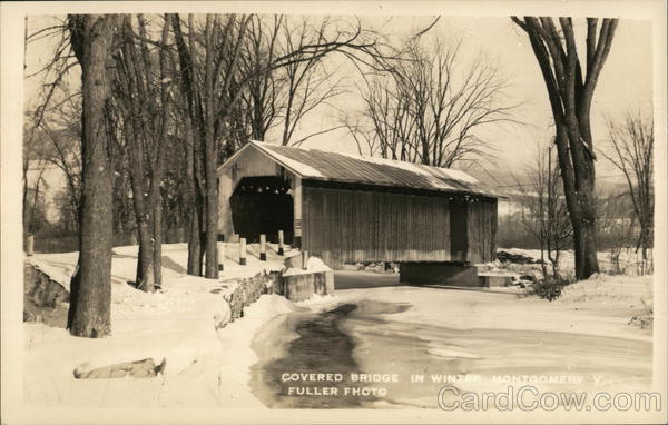 Covered Bridge in Winter Montgomery Vermont