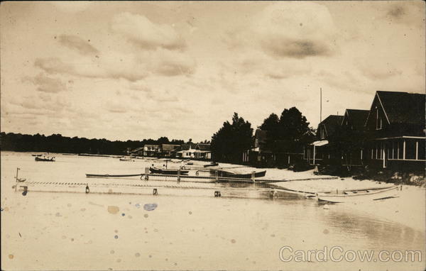 View of Cabins and Bathing Beach Silver Lake New Hampshire