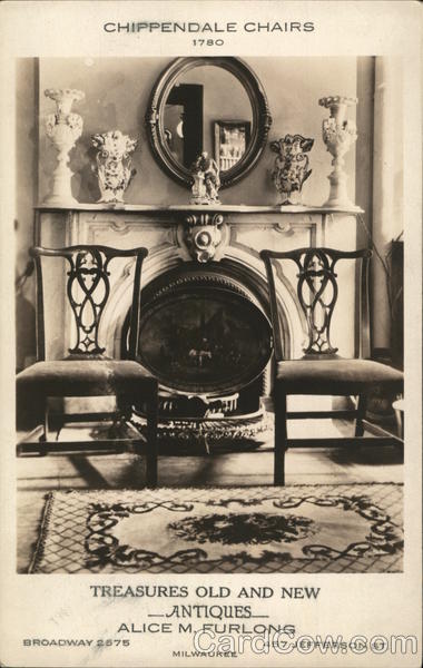 Chippendale Chairs - 1780 Treasures Old and New Antiques - Alice M. Furlong Milwaukee Wisconsin