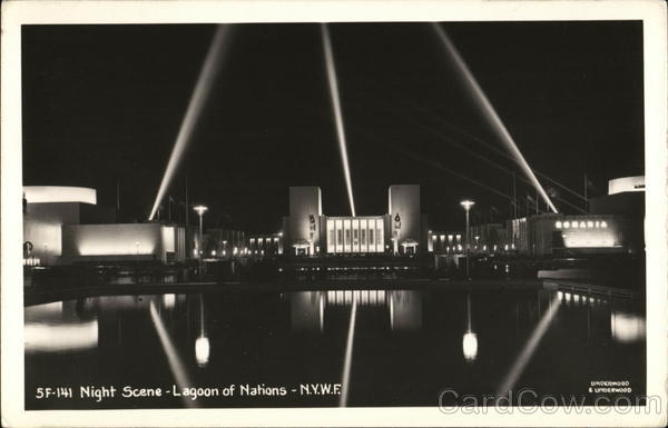 Lagoon of Nations - Night Scene 1939 NY World's Fair