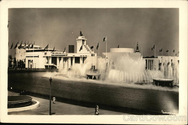 British Pavilion from Terrace of Belgium Pavilion 1939 NY World's Fair